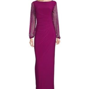 Elegant Fuchsia Evening Gown